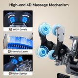 4D Full Body Massage Chair, SL Track Recliner with Backlit Touch Pad, Negative Ion Purification, Aromatherapy, 20 Auto Programs, Yoga Stretching, Auto Body Scan - Brown