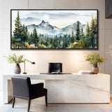 Wapluam Canvas Wall Art For Living Room, Large Framed Wall Decor For Bedroom Modern Office Wall Decorations Forest Landscape Paintings Farmhouse Mountain Pictures Artwork Room Home Aesthetic 32x72