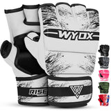 WYOX MMA Gloves Grappling Sparring, Boxing Gloves Men Women Muay Thai Martial Arts Training, Half Finger Adjustable Mitts Wrist Support Kickboxing Gloves, Cage Fighting Punching Bag Gloves WYOX