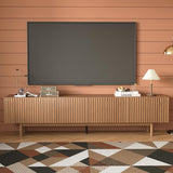 86.61" Mid-Century Modern TV Stand for 85" TVs, Walnut