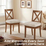 Thick Seat Cushions for Dining Room Chairs, Kitchen Chair Cushions Set of 4, 17" x 17" x 4", Beige