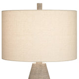 360 Lighting Julio Rustic Country Cottage Table Lamps 30" Tall Set of 2 Natural Gray Texturized Teardrop Off White Oatmeal Drum Shade for Bedroom Living Room House Bedside Nightstand Home