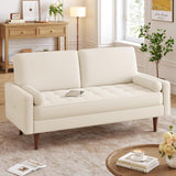 HIFIT 57" Loveseat Sofa Couch, Modern Chenille Couch for Living Room, Beige