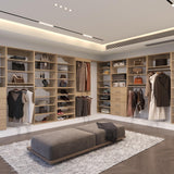 MODCART Modular Closet System, 66" Wide Closet Organizer System with Towers and Hanging, Wood Closet Tower Storage for Walk In Closets, Wall Mounted Wardrobe Organizer Kit System, Bedroom, Wood