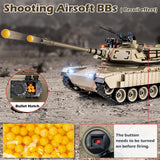Supdex 1/18 M1A2 Abrams RC Tank, 2.4G Remote Control Tank That Shoot BBS with Smoke, Sound and Lights, 165ft Remote Control Army Model Toy, Military All-Terrain Vehicle for Kids & Adults