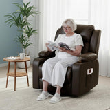 FLEXISPOT XL31 Power Lift Recliner Chair for Elderly, Electric Lift Chair with Massage & Heat, Faux Leather Reclining Sofa for Living Room Bedroom, Brown