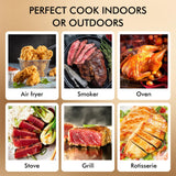 Wireless Meat Thermometer: 500FT Bluetooth Smart Meat Thermometer for Cooking and Grilling, CaloriMastery Digital Food Thermometer with Ultra-Thin Probe