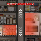 REIBII 82.6" H*60''W*17.7" D Steel Heavy Duty Wire Shelving with Wheels, 6-Tier Adjustable Storage Shelves 3598LBS Commercial Metal Shelves for Pantry, Garage, College Dorm School Industrial Shelving