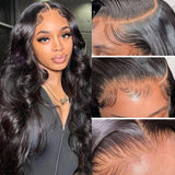 Aicrelery 13x6 HD Lace Front Wigs Human Hair Body Wave Pre Plucked 34 Inch