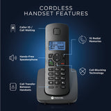 Corded Phone System + 3 Digital Cordless Handsets w/Answering Machine, Call Block - Black (C4203) Motorola Voice
