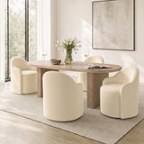 KISLOT Upholstered Dining Chairs Set of 4 with Caster, Pre-Assembled, Sand