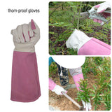 Bundle - 2 Pairs of Pruning Gloves Long for Men & Women, Pigskin Leather Rose Gardening Gloves, Medium