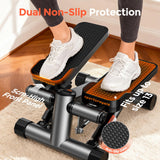 SPORTSROYALS Twist Stepper/Mini Stepper,Steppers for Exercise at Home,Stair Stepper with Resistance Bands for Full Body Workout, 660lbs Weight Capacity