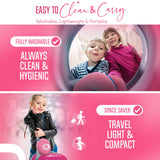 BCOZZY Kids Chin Supporting Travel Pillow for Ages 3–7- Patented Soft Neck Pillow for Head and Chin Support in Car Seat and Airplane. Comfortable Travel Essential. Small Size, Bag, Light Purple