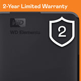 WD 6TB Elements Portable External Hard Drive for Windows, USB 3.2 Gen 1/USB 3.0 for PC & Mac, Plug and Play Ready