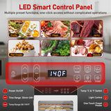 Food Dehydrator with 10 Stainless Steel Trays, 800W Commercial Dehydrator with 194℉ Temperature Control & 24H Digital Timer, Low Noise, 4 Presets, for Jerky, Herbs, Yogurt, Dog Treats