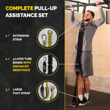 Pull Up Assistance Bands Set - 4 Heavy-Duty Pull Up Bands, Height Adjustable Strap & Comfortable Foot Strap - Stackable Pull Up Resistance Bands for Pull Ups (Military Green)