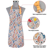 Alselo Oven Mitts and Pot Holders with Chef Apron,Set of 5 Heat Resistant Kitchen Gloves and Silicone Non-Slip Potholders Adjustable Neck Buckle Chef Apron, Cotton Nice Design for Cooking (Cat)