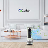 LivePure 3-in-1 LP520 Clean Heat Air Purifier & Electric Heater – Oscillating Portable Heater with 2 Heat Modes and Air Filtration – Heater for Indoor Use in Bedrooms, Home Office & Apartments, Sage