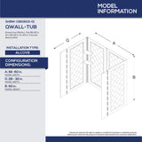 DreamLine QWALL-Tub 56-60 in. W x 28-32 in. D x 60 in. H Acrylic Backwall Kit In White, SHBW-1360603-01