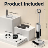 S7 Cordless Vacuum Cleaners for Home, Long Run Time Wet Dry Vacuum Cleaner with LED Screen - Dual Rollers 16KPa, 250W Powerful Suction, Auto Self-Cleaning Rechargeable Vacuum Cleaner for Carpet