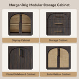 MorganBrig Sideboard Cabinet with Glass Doors, 94.5'' W Display Cabinet