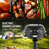 ROVSUN 1600W Vertical Electric Grill with Lid, Red 304 Stainless Steel Grill w/Detachable Pull-out Drip Tray, Double Layer Design, Portable & Removable, for Indoor and Outdoor Use (Black Vertical)
