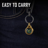 MecArmy CMP Brass Mini Compass, Waterproof IPX5 Pocket Compass for Hiking & Survival, Keychain & Necklace Gifts for Men & Women, Ideal Graduation & Outdoor Adventure Present