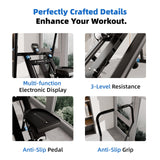 Stair Stepper with Resistance, Home Gym Stair Stepper, Folding Vertical Climber Cardio Exercise Machine, Stair Climber for Full Body Workout with Noise-Free Experience, Adjustable Handlebar & Pedals