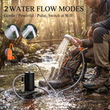 AZXJC Portable Outdoor Shower, Camp shower with 3 LED Lights, 4400mAh Battery Powered Camping Shower Pump for Hiking/Outdoor, Travel, Beach, Pet, Flowering, Waterproof &USB Rechargeable 2 Flow Mode