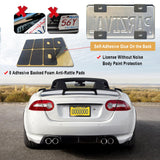 Aootf License Plate Frames Covers - Stainless Steel Black Car Tag Holder and Clear Flat Shield, Unbreakable Front Rear Protector with Screws Caps, 2 Sets