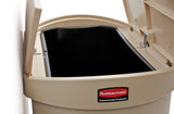 Rubbermaid Commercial Products Slim Step-On Plastic Trash Can, 24 Gallon, Beige, Hands-Free Garbage Can for Medical Waste in Hospitals/Lab/Emergency/Patient Rooms
