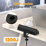 VILONG Desk Clamp Power Strip USB C 65W,Edge Mount Outlet,6FT,Black