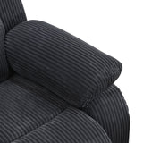 MOOLSUN Living Room Furniture Set Corduroy Recliner Compartments and Cup Holders Reclining for Home Theater/Office(A-Dark Grey Corduroy,Chair)
