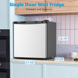 Electactic 1.7 Cu.ft Mini Fridge with Freezer, Compact Refrigerator, Single Reversible Door, Ultra Quiet, Silver