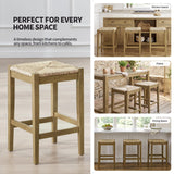 DUHOME 26-Inch Backless Seagrass Counter Stools Set of 6, Natural