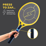 Electric Fly Swatter [Set of 2] Handheld Bug Zapper Racket for Indoor/Outdoor - 4000 Volt Swatter - Instant Bug & Mosquito Killer with Attractant LED Light - USB Rechargeable Portable Fly Zapper.