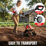 EWORK Electric Tiller for Gardening 10 Amp 14-Inch Powerful Corded Garden Tiller & Cultivators, Brushless Rototiller for Lawn, Soil, Yard