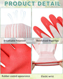 32 Pairs Gardening Work Gloves Bulk for Women and Ladies, Breathable Rubber Coated Garden Outdoor Safety Gloves with Grip