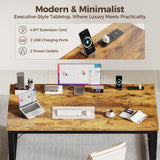 Mericonia 54 Inch Computer Desk with Power Outlets, 1.2" Thick Heavy Duty Industrial Office Desk