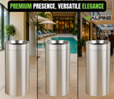 Alpine Indoor Commercial Trash Can Open Top- 27 Gallon Stainless Steel Garbage Can, Heavy Duty, Large, Tall Round Industrial Waste for Office, Hotel, Lobby, Business Bathrooms & High Traffic Areas