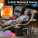 Power Reclining Loveseat with Massage & Heat,Wall Hugger Loveseat Recliner with LED Lights