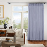 Macochico 150”Wx96”L Pinch Pleated Sliding Door Curtains with Hooks and Tieback, Natural Linen Drapes for Patio Doors Living Room Bedroom Home Office Divider with Tieback, Lavender, 1 Panel