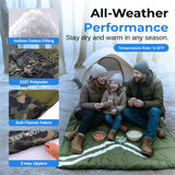 SereneLife Backpacking Sleeping Bag Camping Gear-Double Sleeping Bag For Adults/Teens W/2 Pillows,Bag-Outdoor Lightweight Weather Proof Sleeping Bags For Camping,Backpacking,Hiking-SereneLife SLSBX9