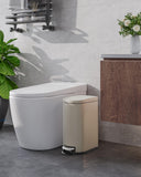 Garvee 2.6 gal / 10 L Metal Bathroom Trash Can with Lid, Slim Waterproof Garbage Can for Bedroom
