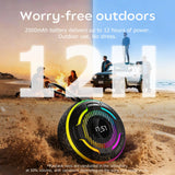 Kinglucky Shower Speaker Bluetooth Waterproof IPX7, Portable Magnetic Speaker with 360° Surround Sound 10W, Bluetooth 5.3, Mic & LED Light, Hook & Lanyard, 12H Playtime for Bathroom, Outdoor, Beach