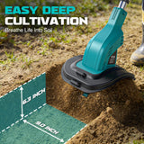 Cordless Tiller Cultivator Compatible with Makita 18V Battery, Ecarke 450RPM Brushless Garden Rototiller,48 Steel Tines, 9" W×6.3" D,Foldable Soil Tilling Tool for Garden Lawn Landscaping (Tool Only)