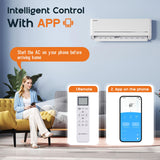 Albott Mini Split Air Conditioner and Heater, 12,000 BTU, SEER2 18, 208-230V Inverter Energy-Efficient AC with Self-Cleaning, Remote and APP Control, Easy Installation, Cools up to 750 Sq.Ft.