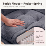 Teddy Fleece High Back Executive Office Chair with Flip Armrests (Grey)