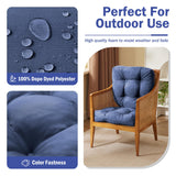 Patio Chair Cushions with Ties, 19x19+5” Tufted Outdoor Seat Cushions, Waterproof Patio Furniture Cushions, Outdoor Dining Chair Pads